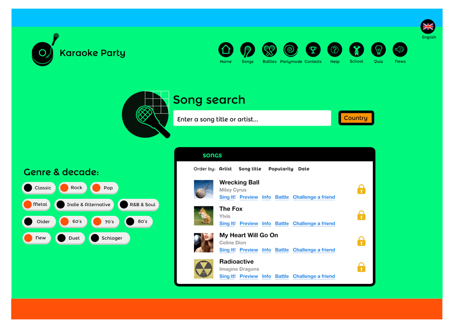 Web Design by  Hypnotist for Karaokeparty Online Gaming AB | Design #2898155