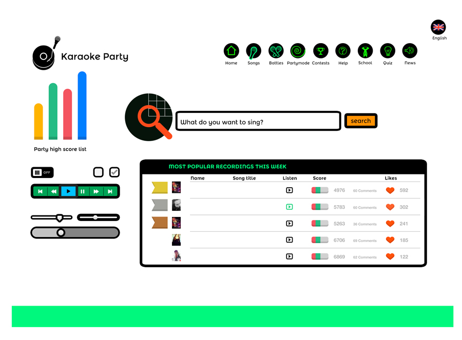 Web Design by  Hypnotist for Karaokeparty Online Gaming AB | Design #2911118