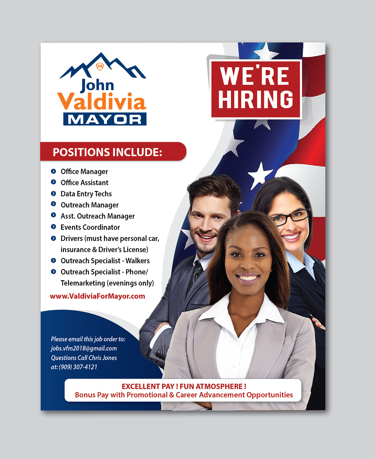 Flyer Design by alex989 for Valdivia For Mayor 2018 | Design #17121979