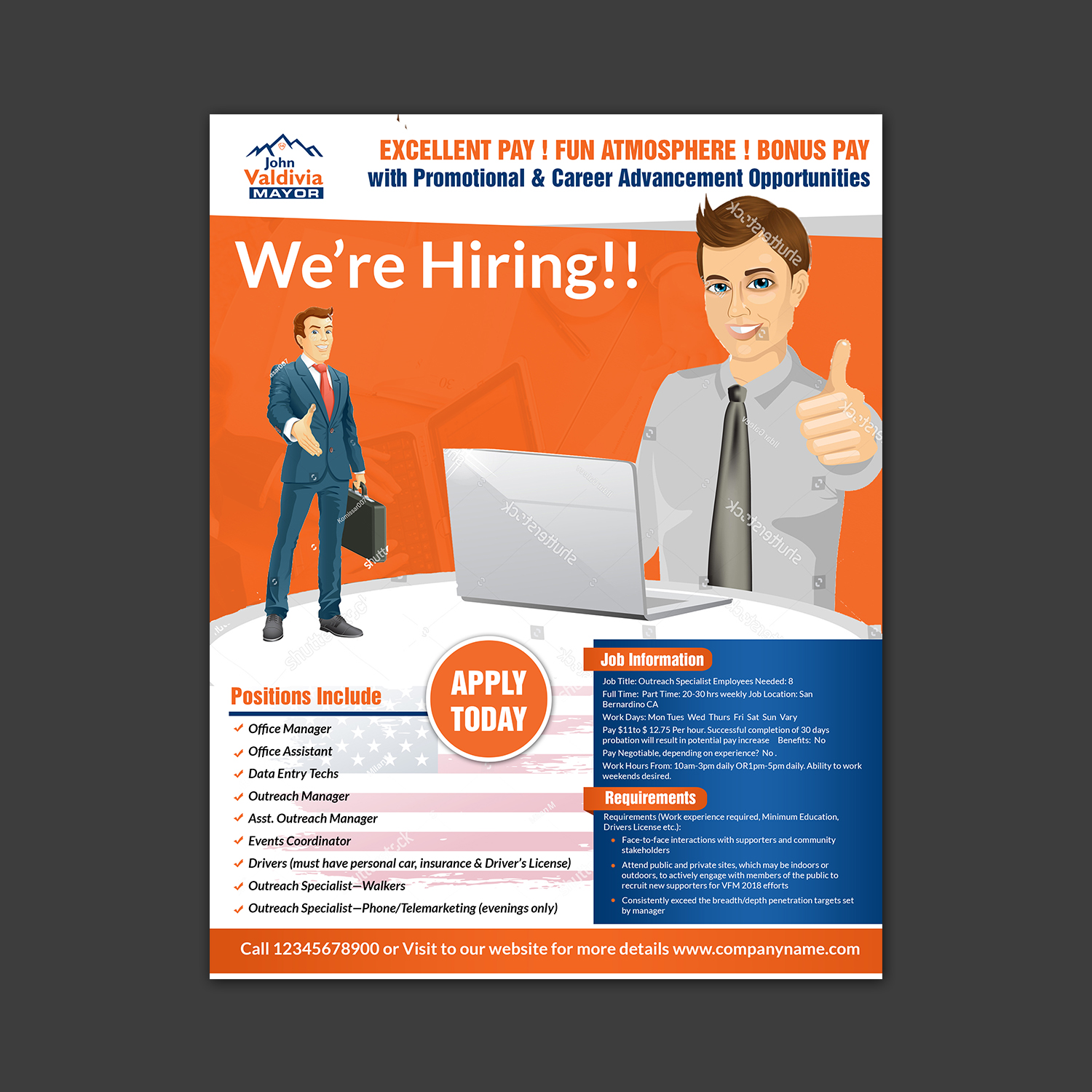 Flyer Design by aspiremedia for Valdivia For Mayor 2018 | Design #17116793