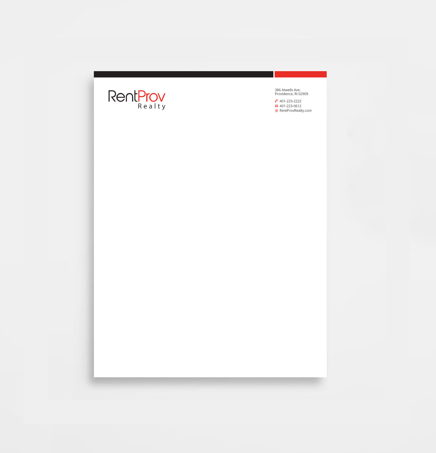 Letterhead Design by Right_D for RentProv Realty | Design #16991996