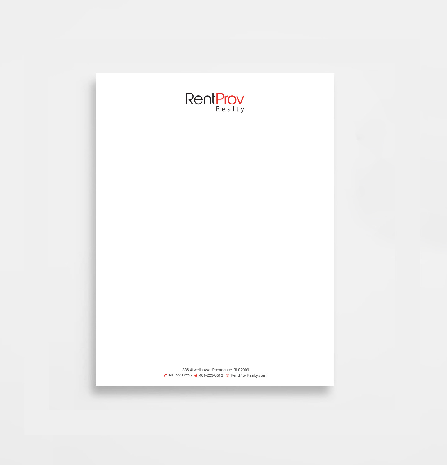 Letterhead Design by Right_D for RentProv Realty | Design #16991997