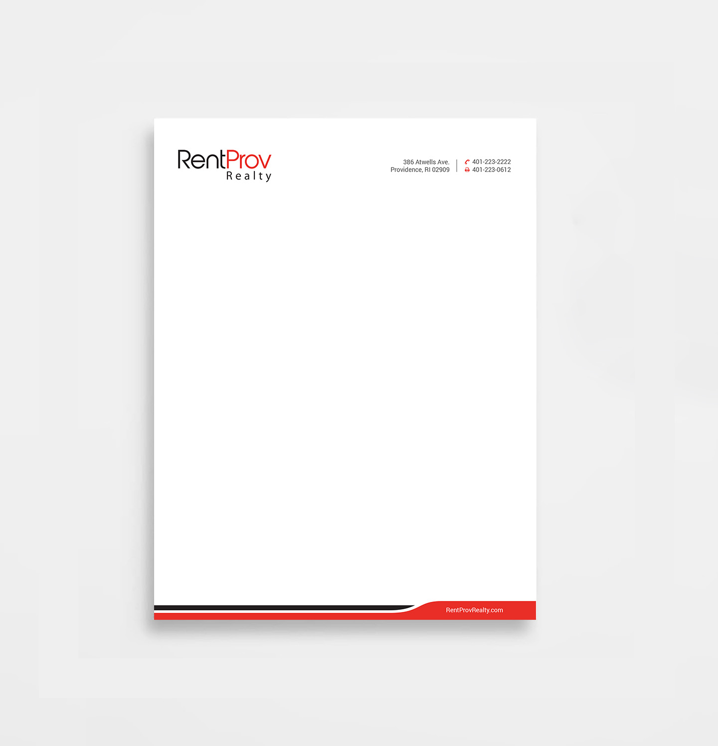 Letterhead Design by Right_D for RentProv Realty | Design #16992019