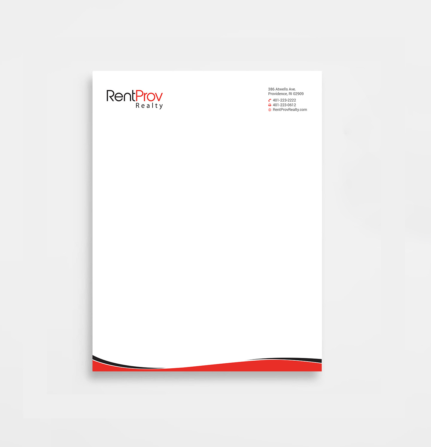Letterhead Design by Right_D for RentProv Realty | Design #16992022