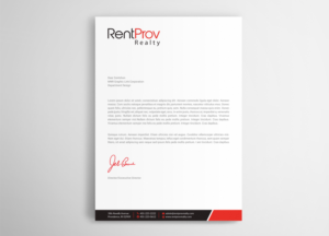 Diseño de Membrete por mdreyad para RentProv Realty | Diseño: #17031398