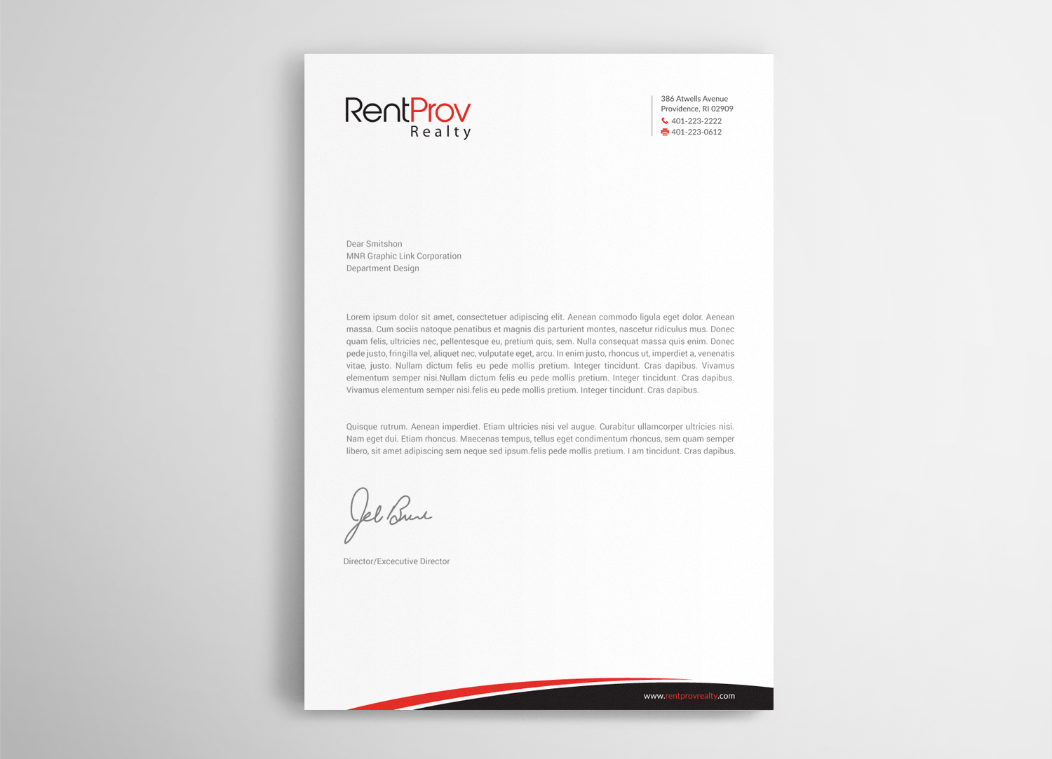Letterhead Design by mdreyad for RentProv Realty | Design #17033782