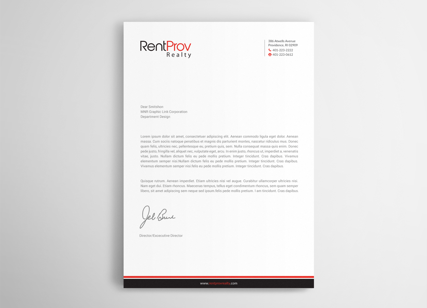 Letterhead Design by mdreyad for RentProv Realty | Design #17043350