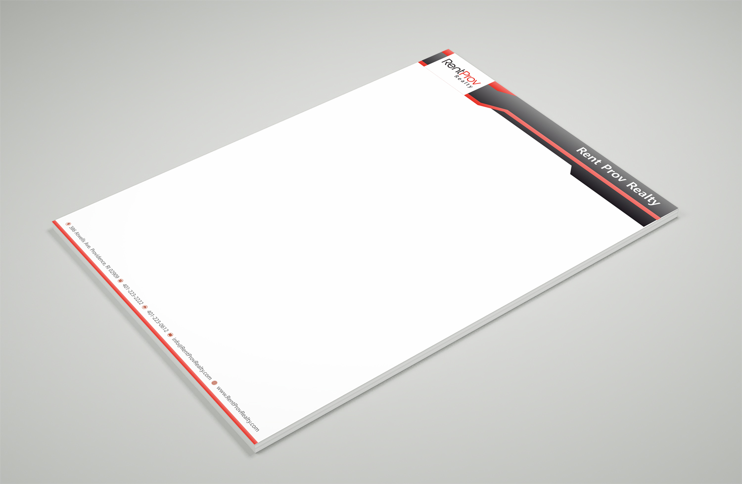 Letterhead Design by Petter Goms for RentProv Realty | Design #17019873