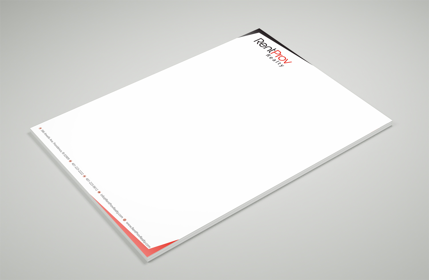 Letterhead Design by Petter Goms for RentProv Realty | Design #17020503