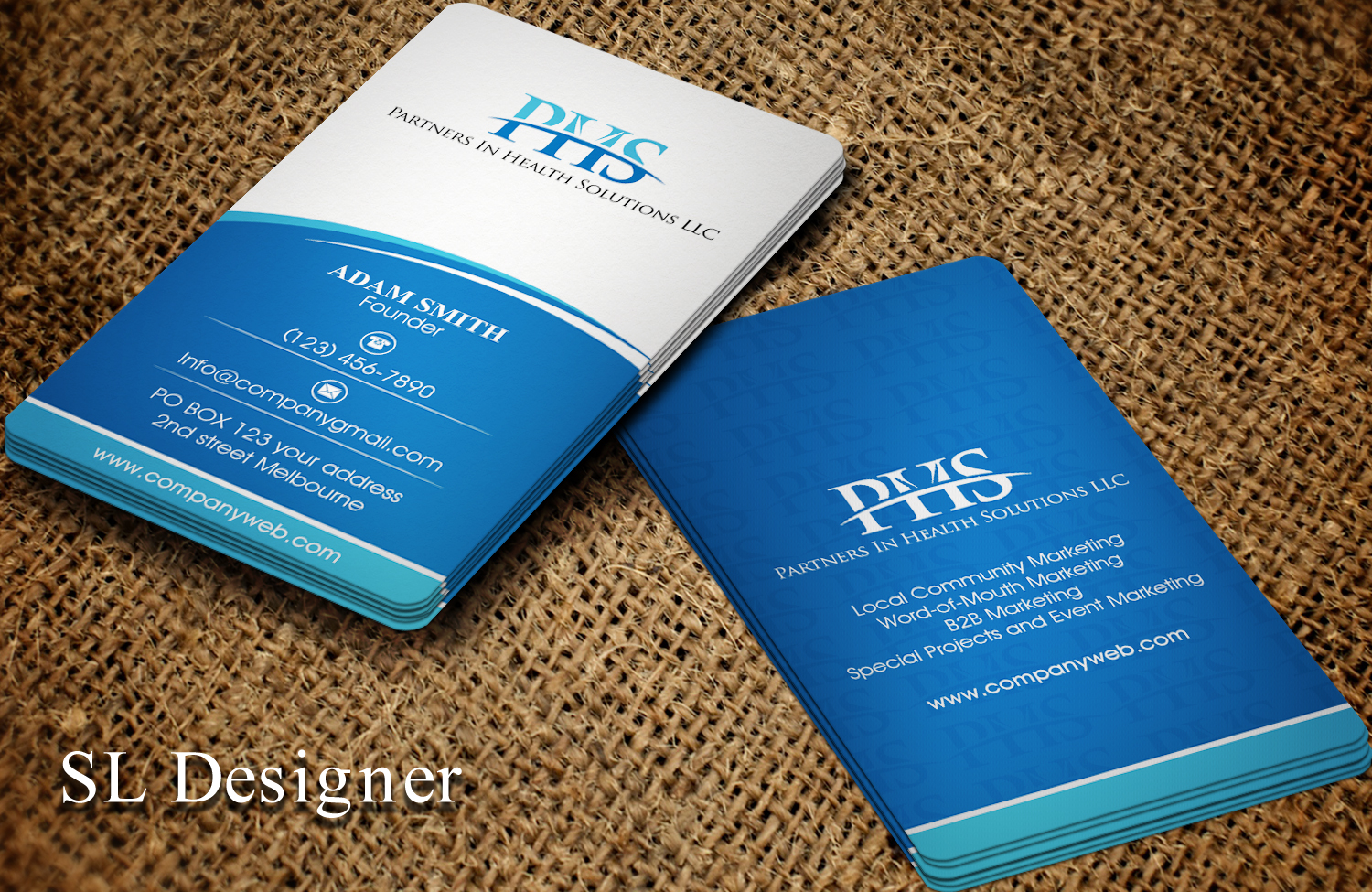 Business Card Design by SL Designer for Partners In Health Solutions LLC | Design #17003348