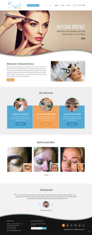 Web Design by pb for Beyond Browz | Design: #17061055