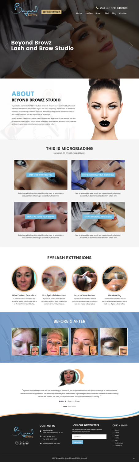 Web Design by pb for Beyond Browz | Design #17061057