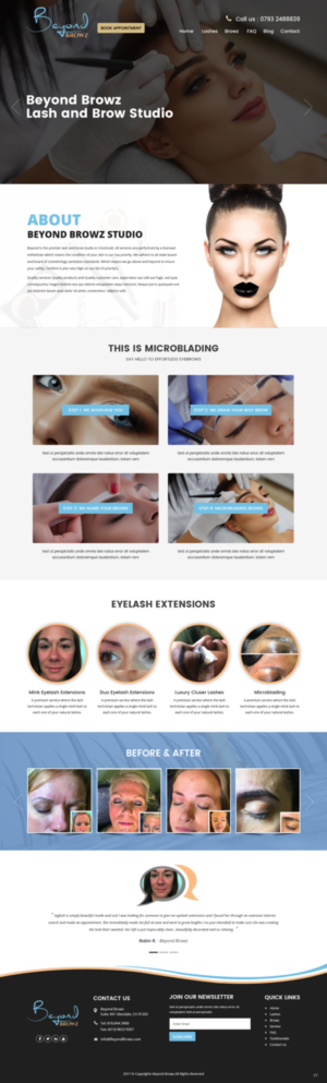 Web Design by pb for Beyond Browz | Design: #17061057