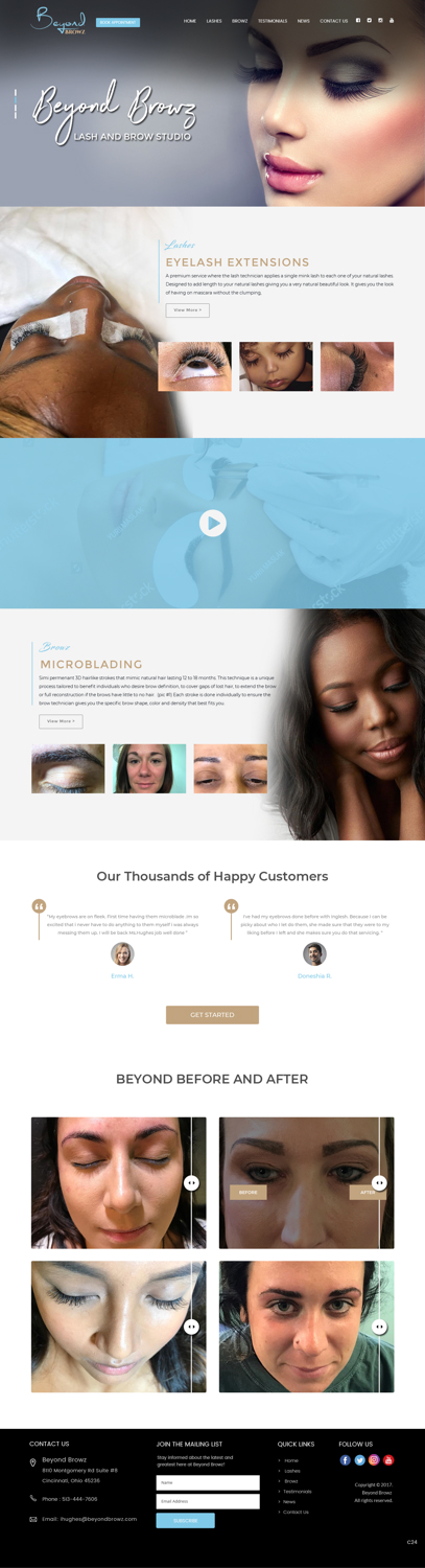 Web Design by pb for Beyond Browz | Design #17061081