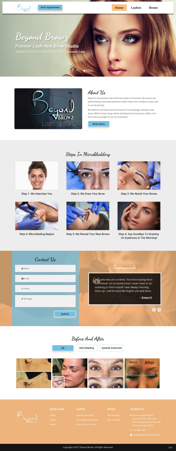 Diseño Web por pb para Beyond Browz | Diseño #17061086