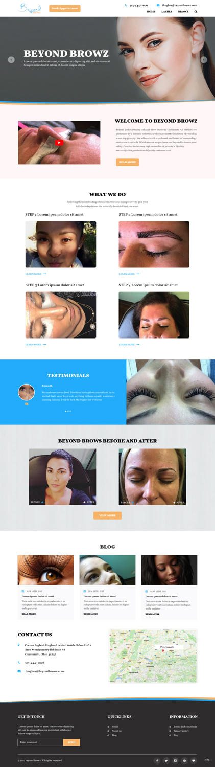 Web Design by pb for Beyond Browz | Design #17061087