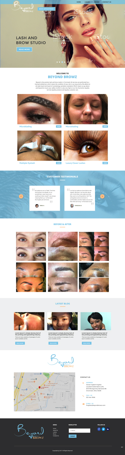 Diseño Web por pb para Beyond Browz | Diseño #17061134