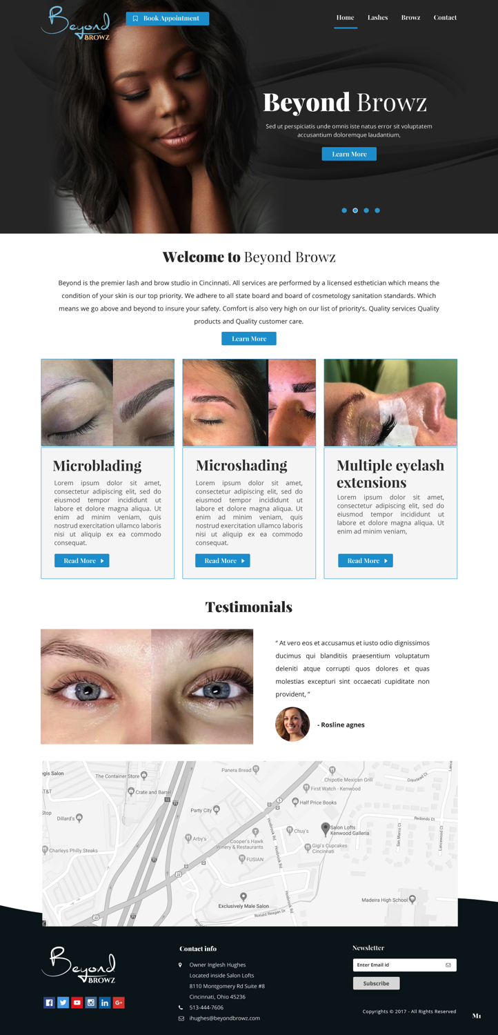 Web Design by pb for Beyond Browz | Design #17071567