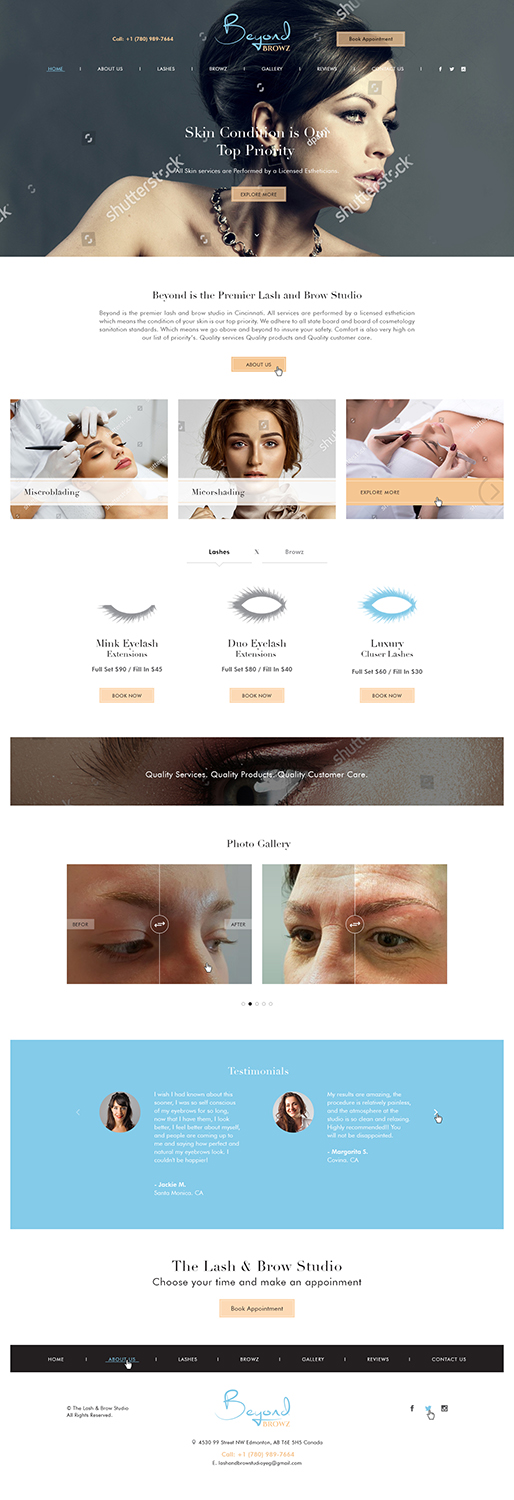 Web Design par Ved Web Services pour Beyond Browz | Design #17056932