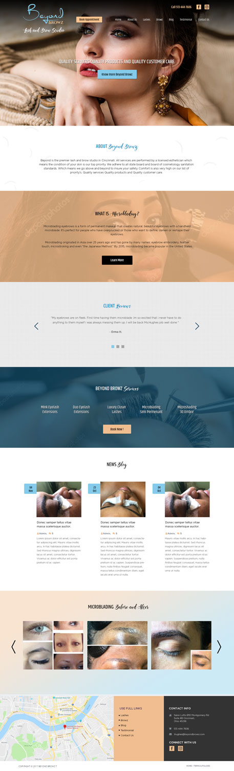 Web Design by Jibin.N.Joy for Beyond Browz | Design #17052571