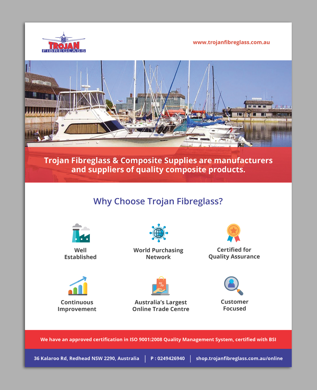 Brochure Design by AbyJohns for Trojan Fibreglass Pty Ltd | Design #17111011