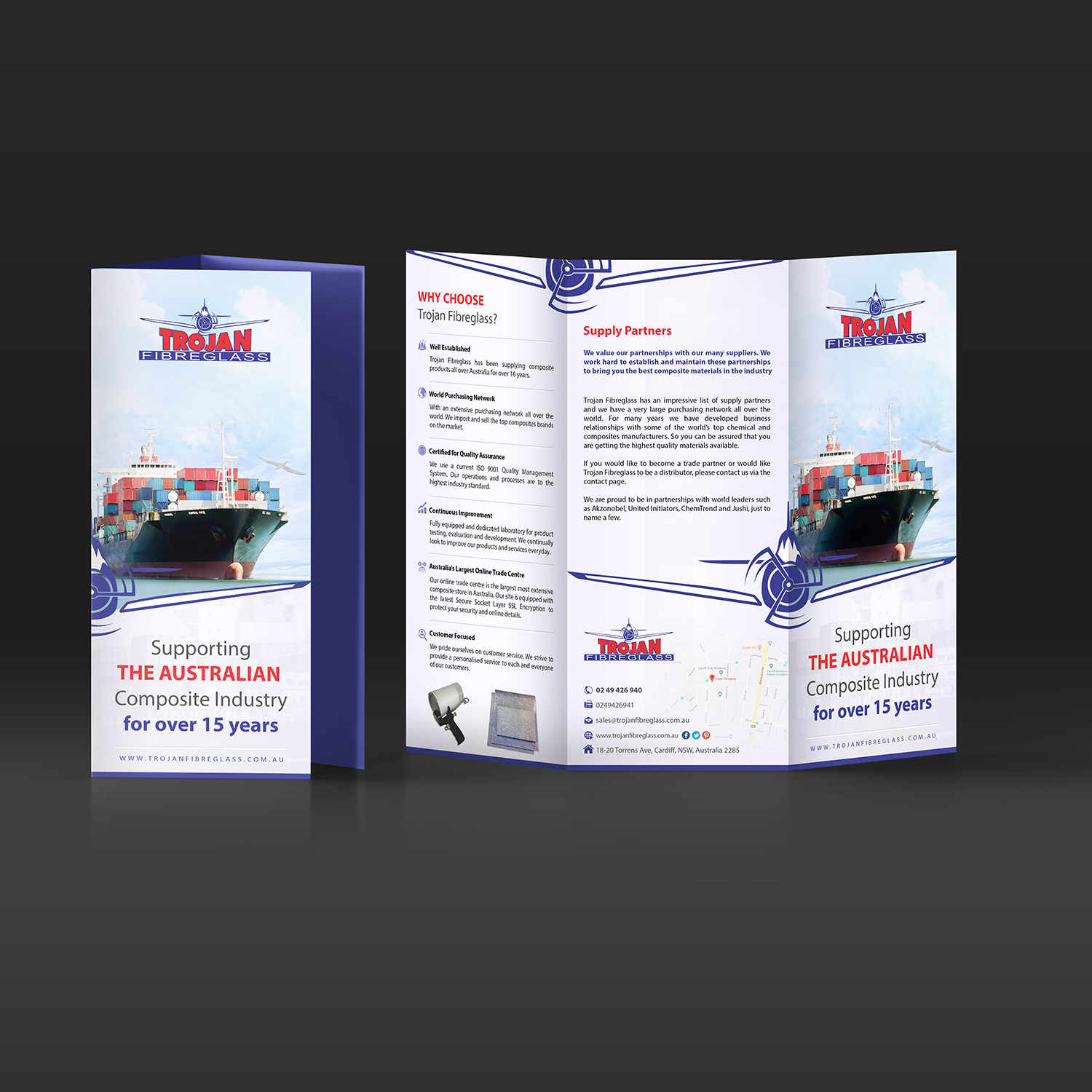 Brochure Design by debdesign for Trojan Fibreglass Pty Ltd | Design #17087612
