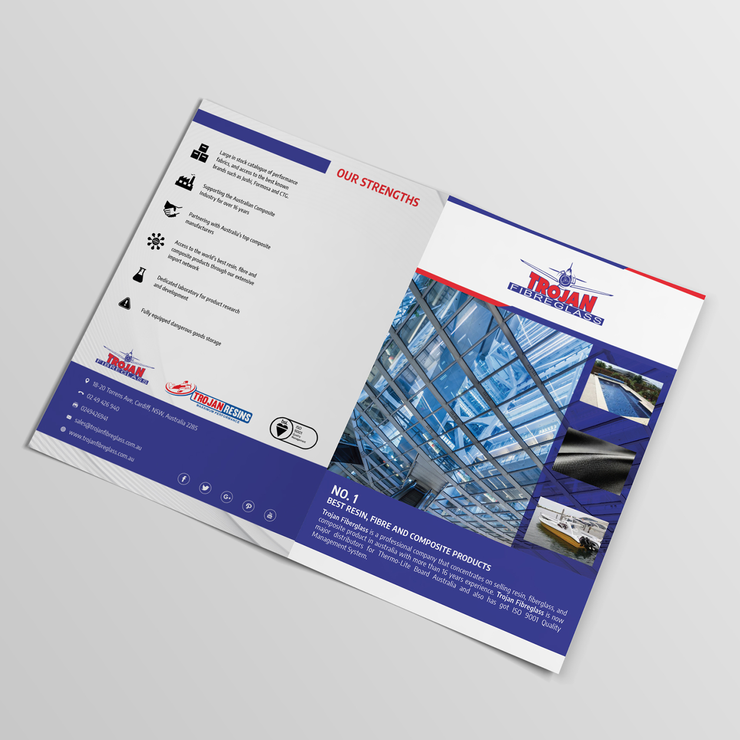 Brochure Design by Axmal_Etalon for Trojan Fibreglass Pty Ltd | Design #17156204