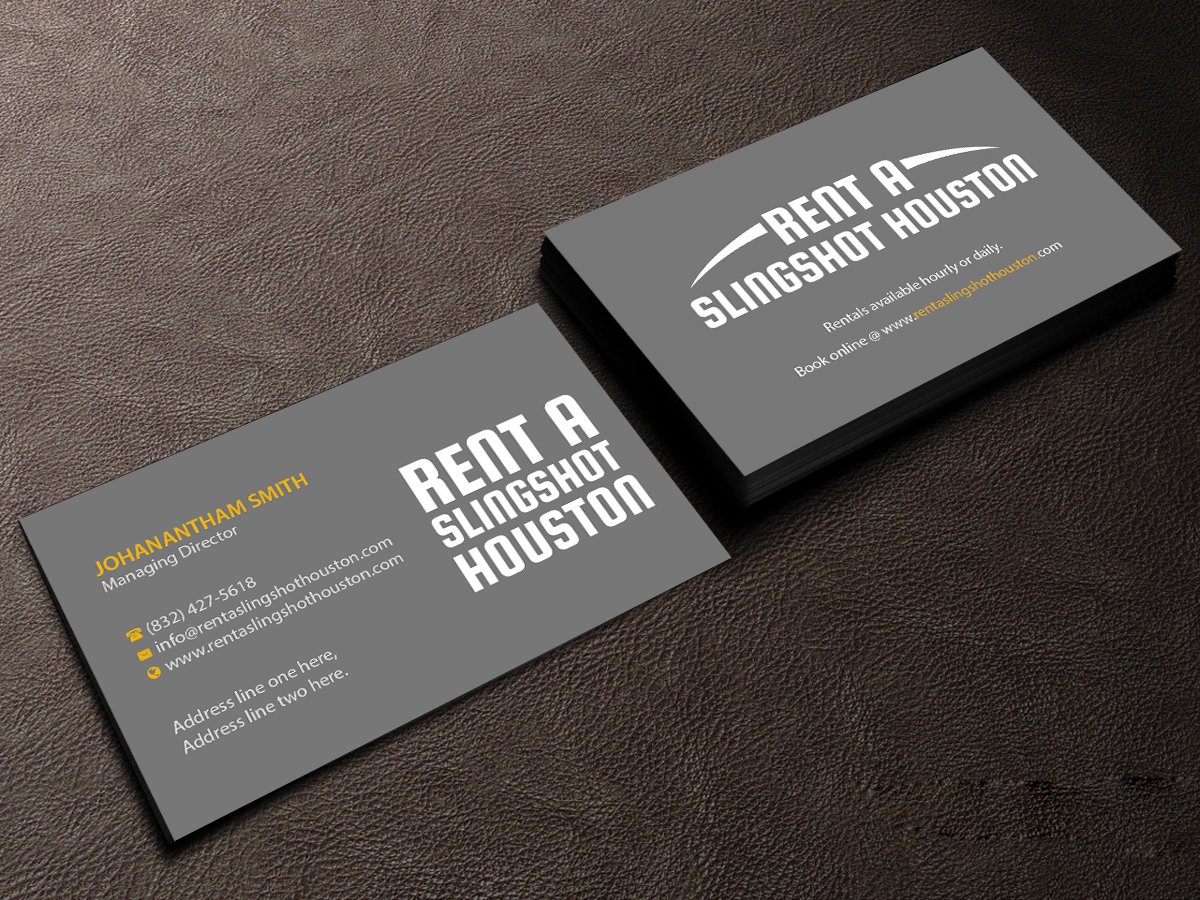 Visitenkarten-Design von Creations Box 2015 für Houston Slingshot Rental | Design #17014030