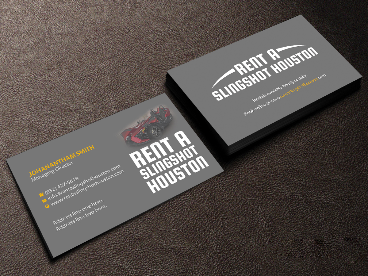 Visitenkarten-Design von Creations Box 2015 für Houston Slingshot Rental | Design #17014031