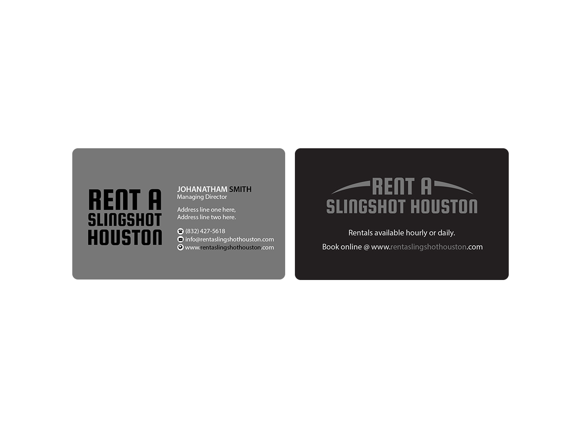 Visitenkarten-Design von Creations Box 2015 für Houston Slingshot Rental | Design #17014032