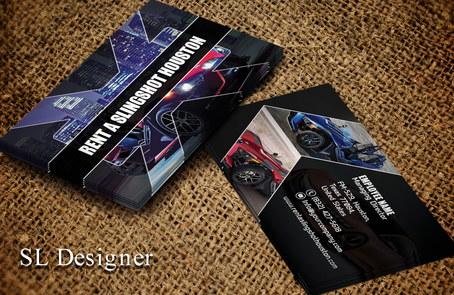 Visitenkarten-Design von SL Designer für Houston Slingshot Rental | Design #17001207