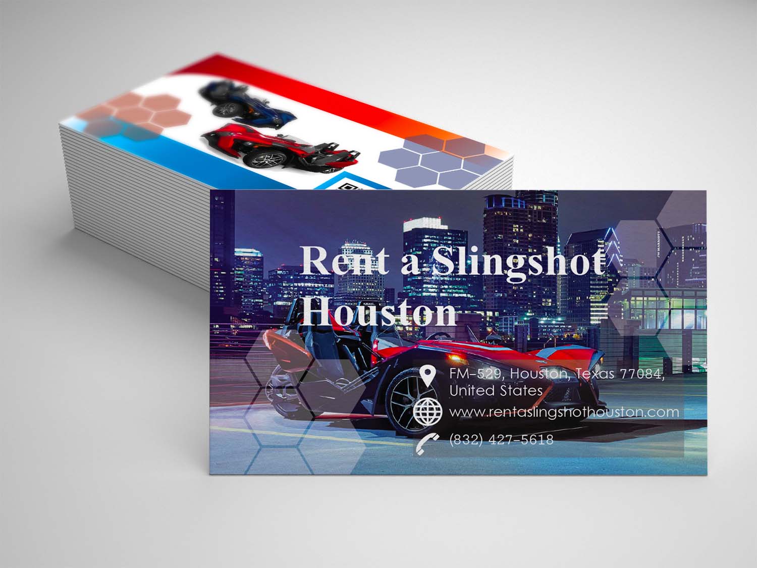 Visitenkarten-Design von Gimhana für Houston Slingshot Rental | Design #17009192