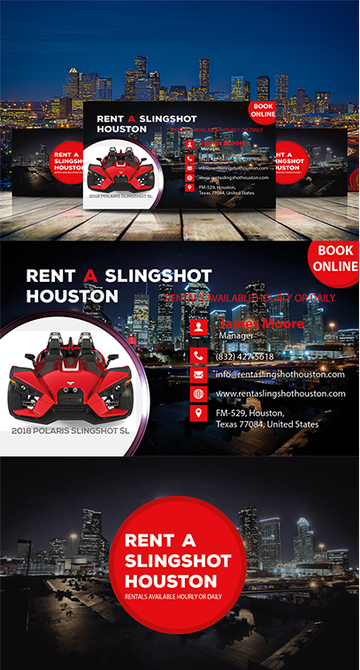 Visitenkarten-Design von Grebowiec Peter für Houston Slingshot Rental | Design #16997318