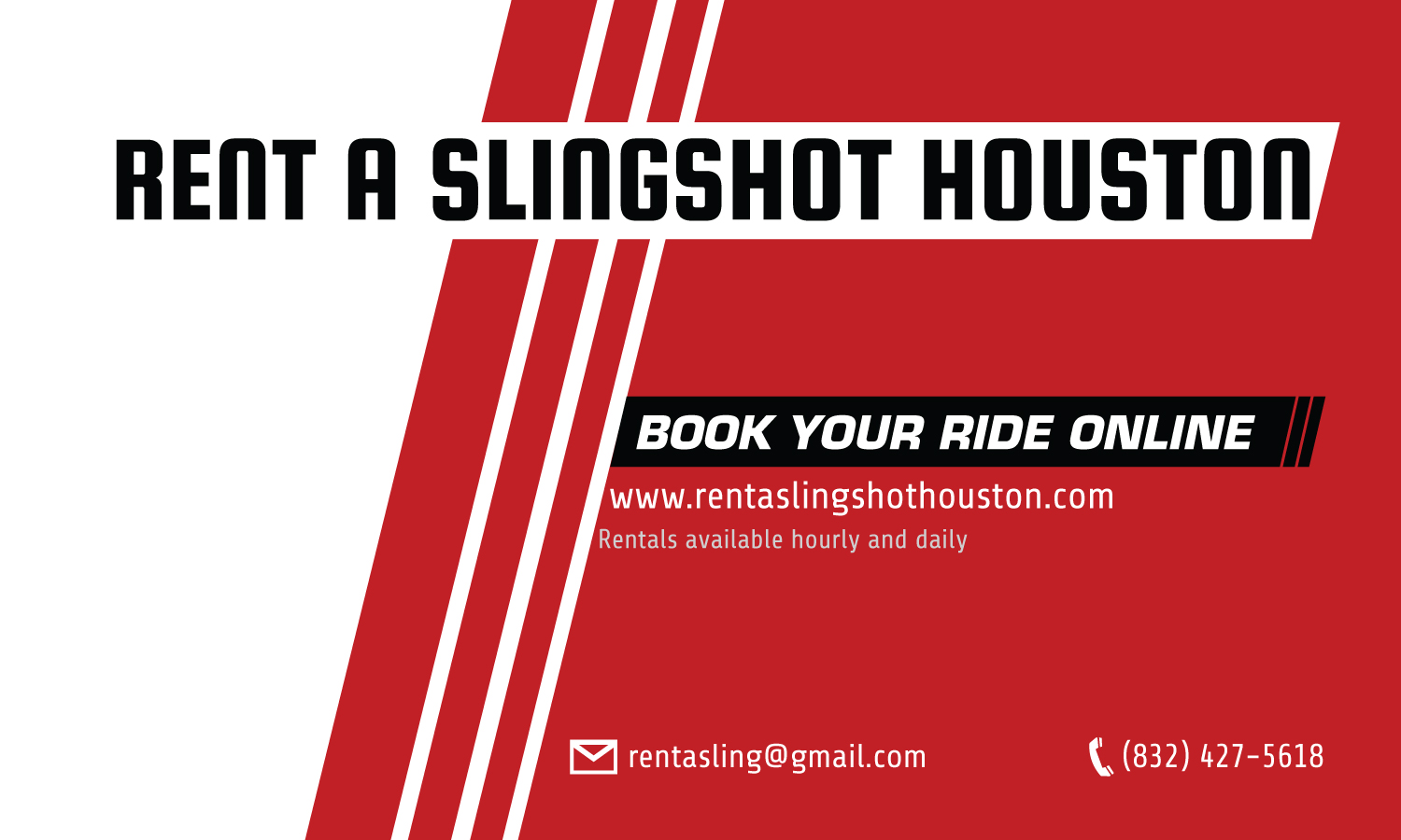 Visitenkarten-Design von Piyush1510 für Houston Slingshot Rental | Design #17001737