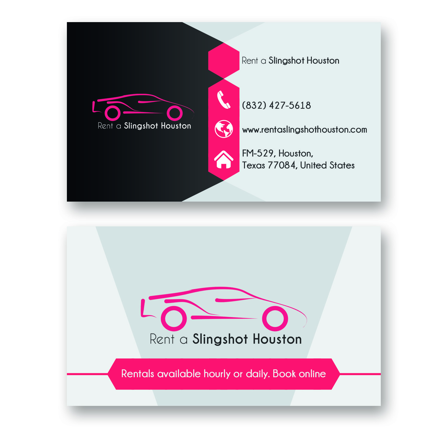 Business Card Design by Creador . Inspire for Houston Slingshot Rental | Design #17004809