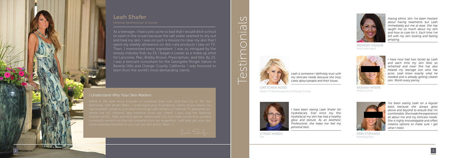 Brochure Design by Akshar Shailesh for skin by leah | Design #17010053