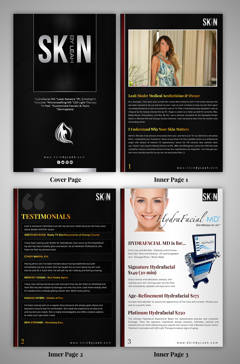 Brochure Design by SAI DESIGNS for skin by leah | Design #17028658