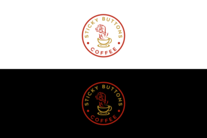 Logo Design by AbdullahDesigns™ for Sticky Buttons Coffee | Design: #17062272