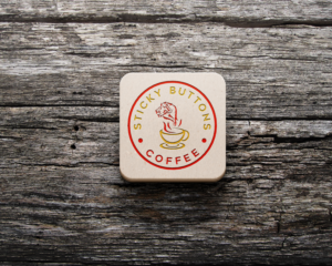 Logo Design by AbdullahDesigns™ for Sticky Buttons Coffee | Design: #17062273