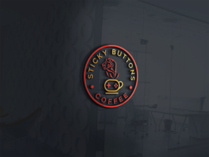 Diseño de Logo por AbdullahDesigns™ para Sticky Buttons Coffee | Diseño: #17073569