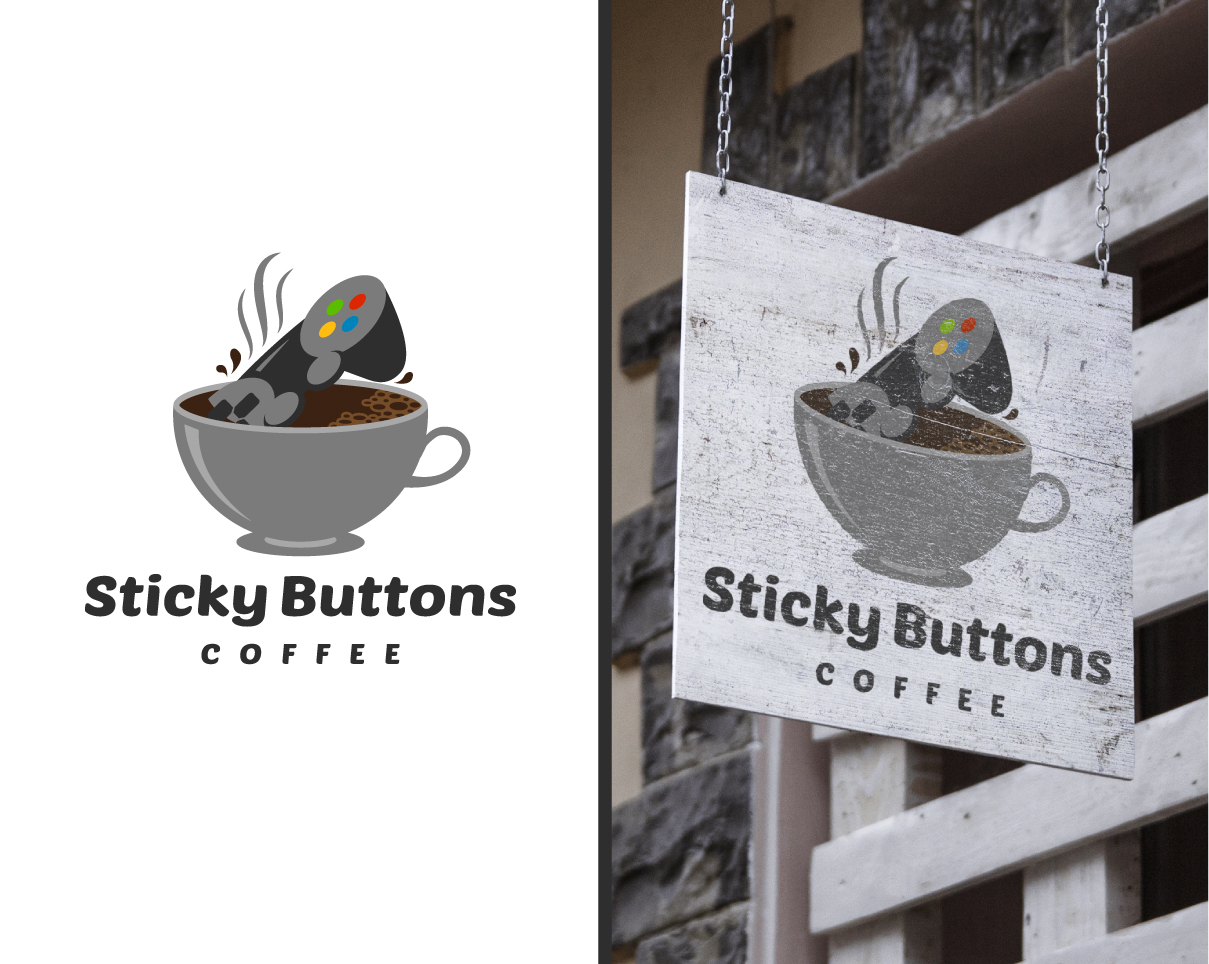 Logo Design by MrBranding for Sticky Buttons Coffee | Design #17034449