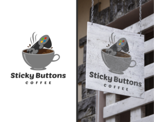 Sticky Buttons Coffee | Logo Design by MrBranding
