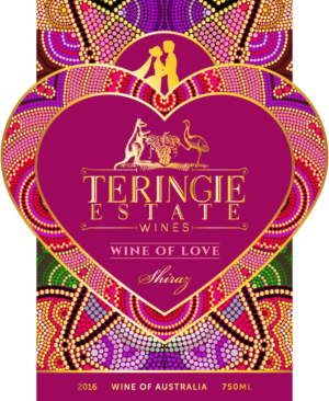 Wedding Ceremony Wine label front and back romantic Aboriginal indigenous dot art | Diseño de Empaque por RoundYellow