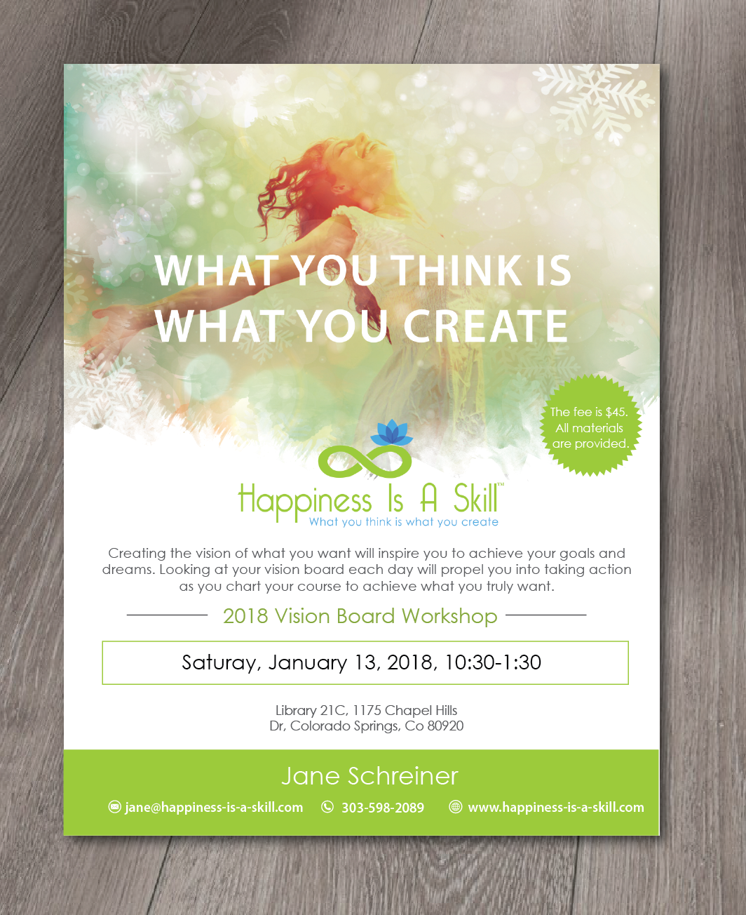Flyer Design by alex989 for Happiness Is A Skill, LLC | Design #17037615