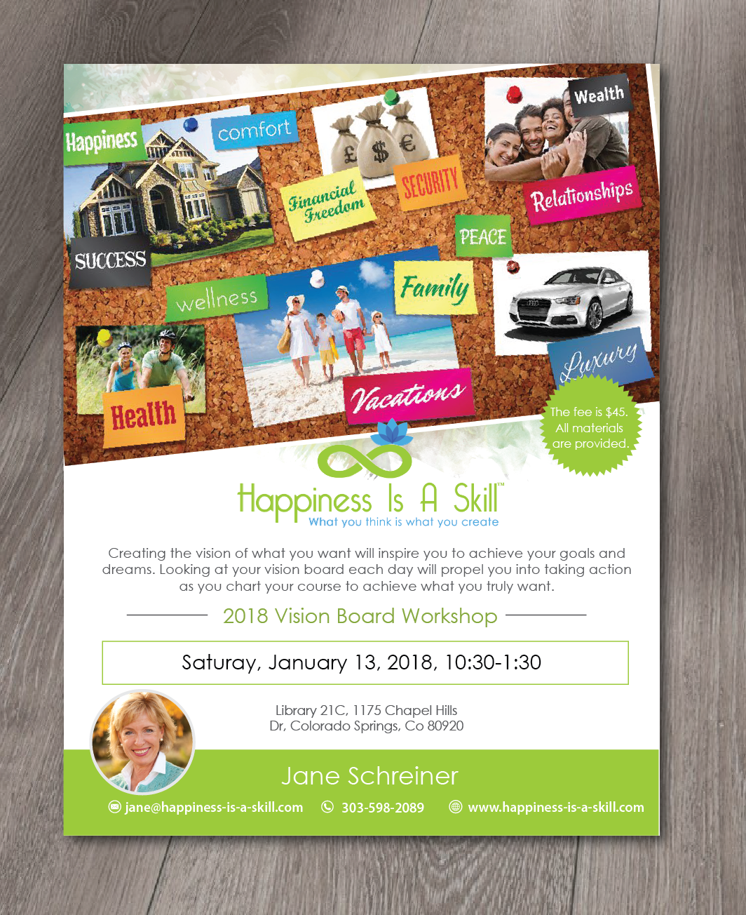 Design de Flyer par alex989 pour Happiness Is A Skill, LLC | Design #17037655
