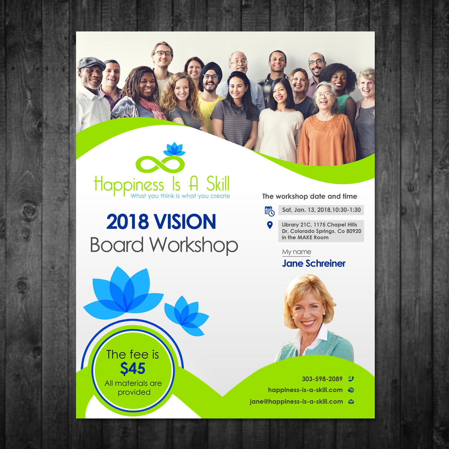 Design de Flyer par creative.bugs pour Happiness Is A Skill, LLC | Design #17037558