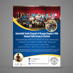 Interfaith Youth Council of Orange County's 14th Annual Faith Forum & Festival | Flyer Design by Schöpfer