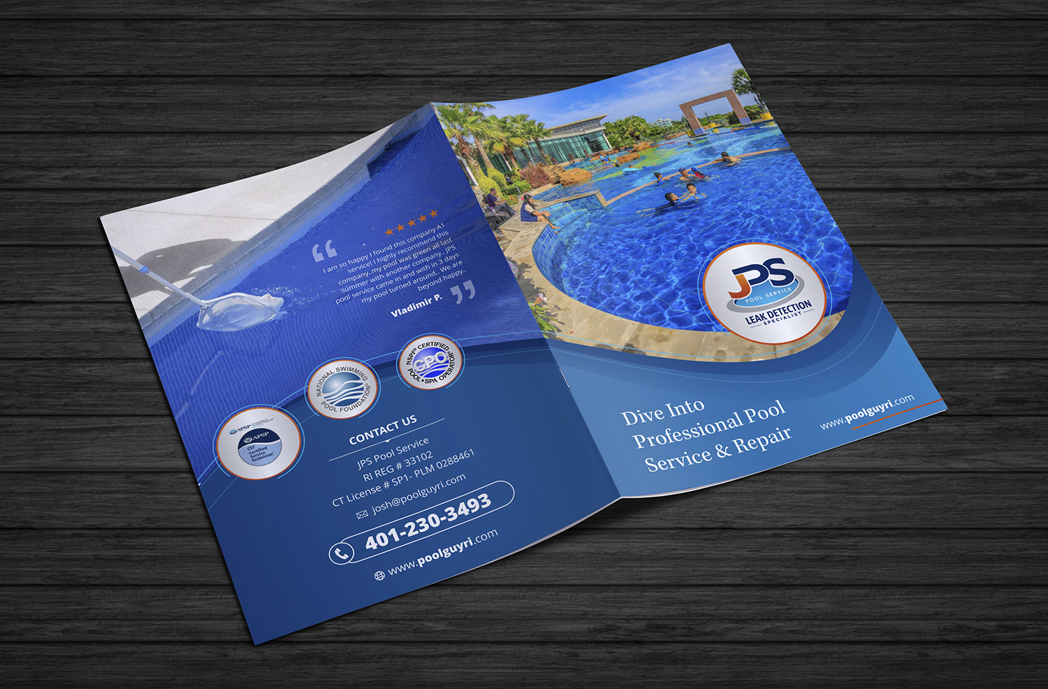Brochure Design by ecorokerz for JPS POOL SERVICE | Design #17020071