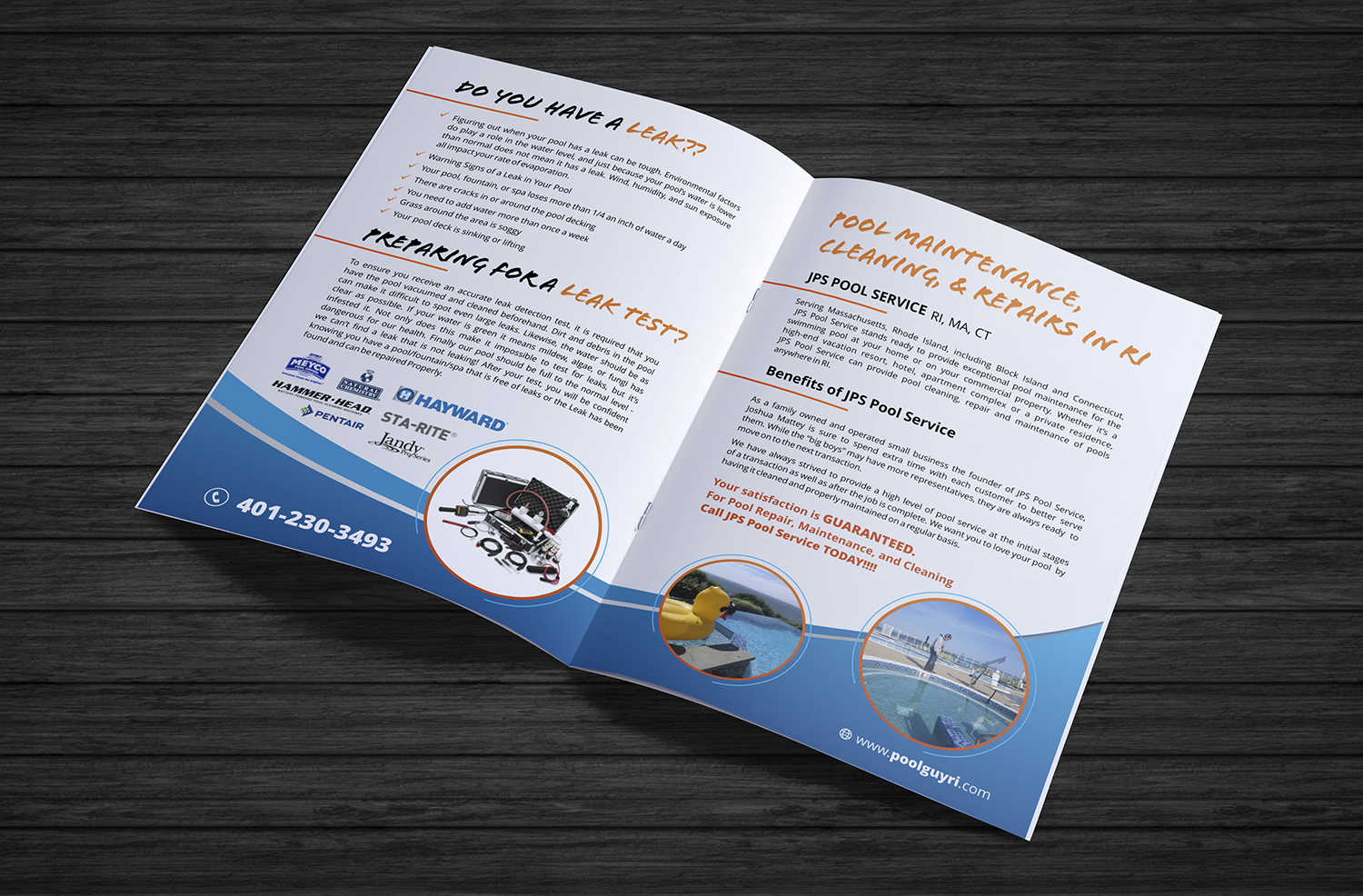Design de Brochure par ecorokerz pour JPS POOL SERVICE | Design #17020084