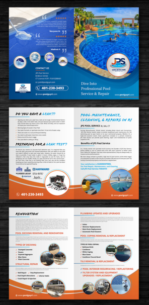 Design de Brochure par ecorokerz pour JPS POOL SERVICE | Design : #17033938